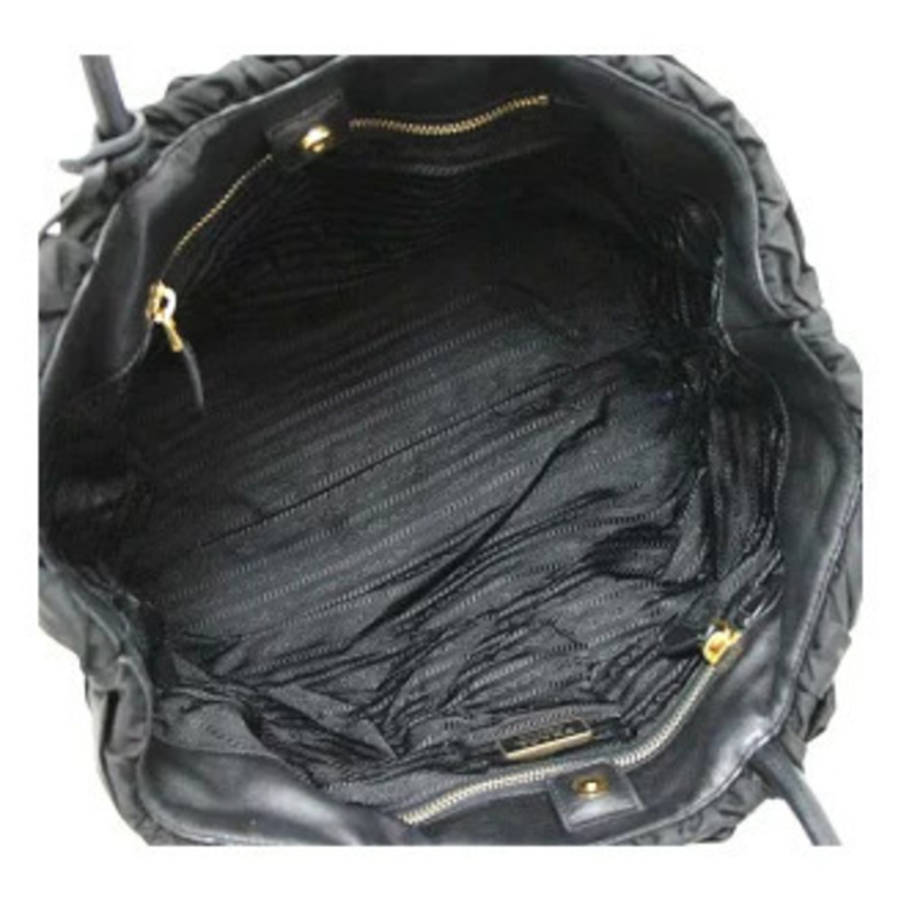 Prada Frill Tote Bag Handbag Black - Picture 6 of 7